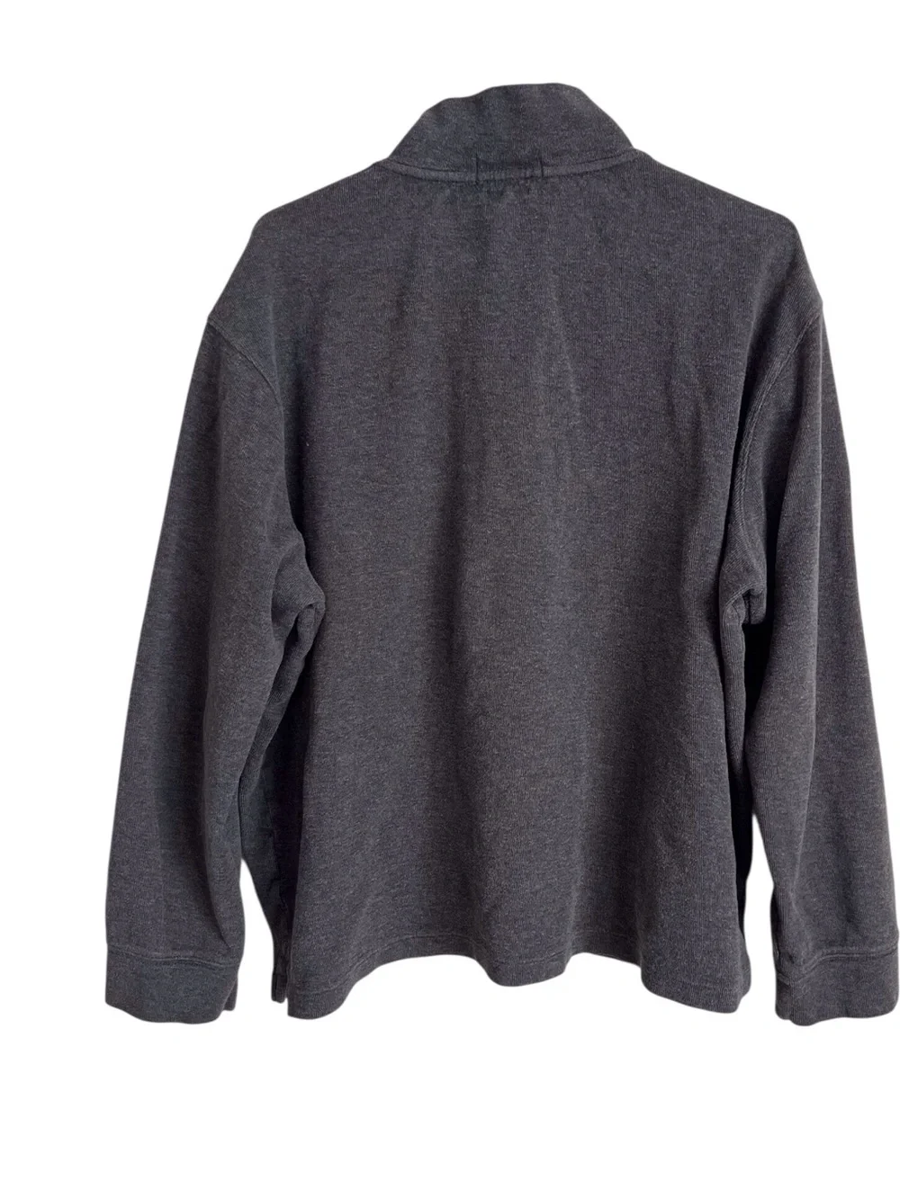 Polo Ralph Lauren Men’s Grey Quarter Zip Pullover Estate Rib Cotton Preppy Sz XL